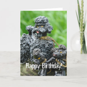 Antique Poodles, glücklich zum Geburtstag! Karte