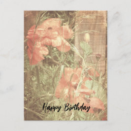 Antique Poppies Geburtstagskarte Postkarte