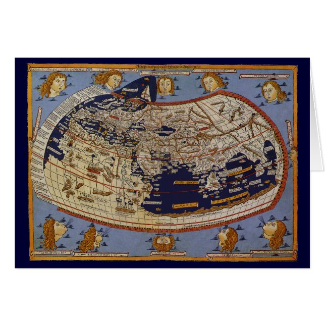 Antique Ptolemaic World Map, Johannes von Arnsheim (Vorderseite (Horizontal))