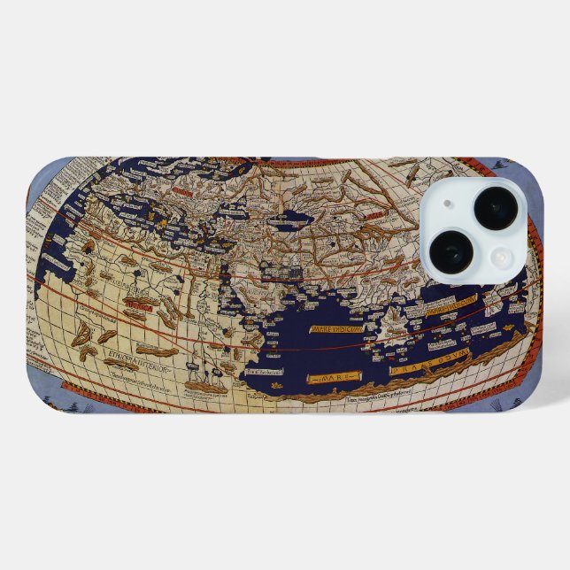 Antique Ptolemaic World Map, Johannes von Arnsheim Case-Mate iPhone Hülle (Rückseite (Horizontal))