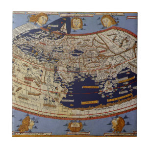 Antique Ptolemaic World Map, Johannes von Arnsheim Fliese