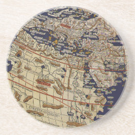 Antique Ptolemaic World Map, Johannes von Arnsheim Getränkeuntersetzer