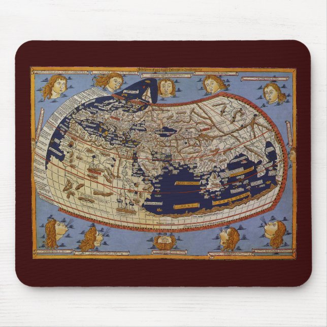 Antique Ptolemaic World Map, Johannes von Arnsheim Mousepad (Vorne)