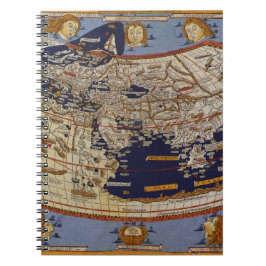 Antique Ptolemaic World Map, Johannes von Arnsheim Notizblock