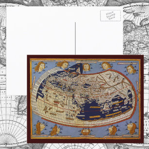 Antique Ptolemaic World Map, Johannes von Arnsheim Postkarte