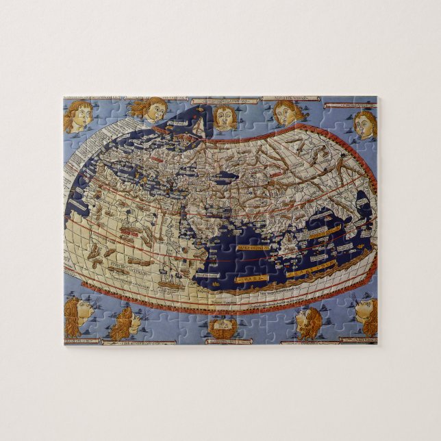 Antique Ptolemaic World Map, Johannes von Arnsheim Puzzle (Horizontal)