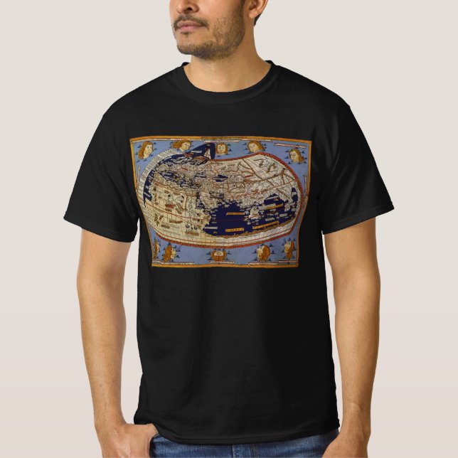 Antique Ptolemaic World Map, Johannes von Arnsheim T-Shirt (Vorderseite)