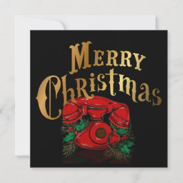 Antique Red Christmas Telefon Feiertagskarte