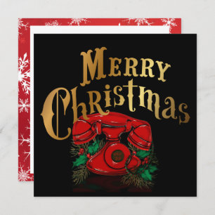 Antique Red Christmas Telefon Feiertagskarte