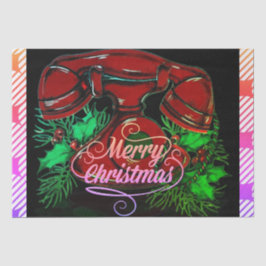 Antique Red Christmas Telefone Geschenk Seidenpapier