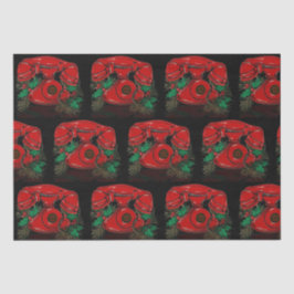 Antique Red Christmas Telefone Geschenk Seidenpapier