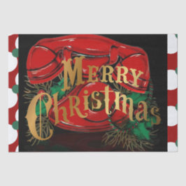 Antique Red Christmas Telefone Geschenk Seidenpapier