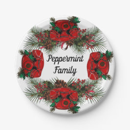 Antique Red Christmas Telefone Koordination Pappteller