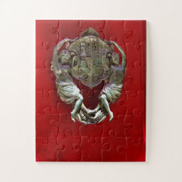 Antique Red Door Knocker | Malta Architecture Puzzle