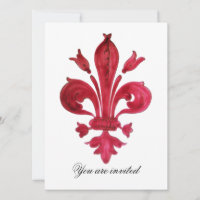 ANTIQUE RED LILIE Damask Gem Monogram