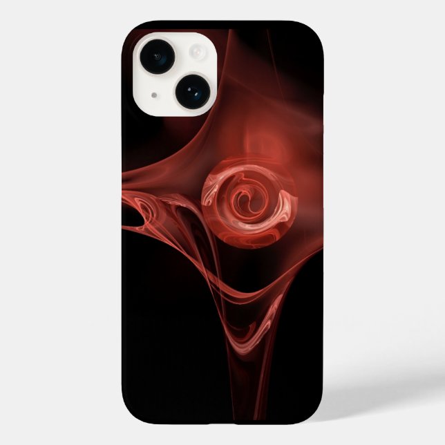 ANTIQUE RED PINK FRAKTAL ROSE Case-Mate iPhone HÜLLE (Rückseite)
