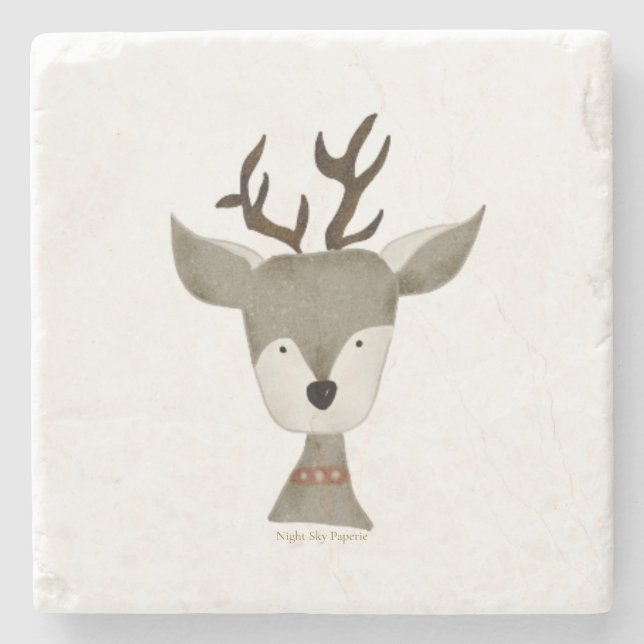 Antique Reindeer Marbel Trivet Steinuntersetzer (Vorderseite)