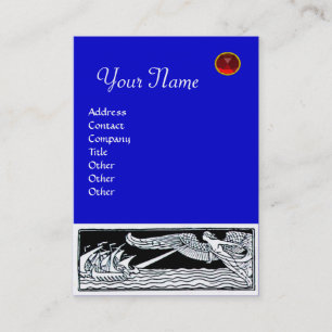 ANTIQUE REISE, RUBY MONOGRAM, rot-blau Visitenkarte