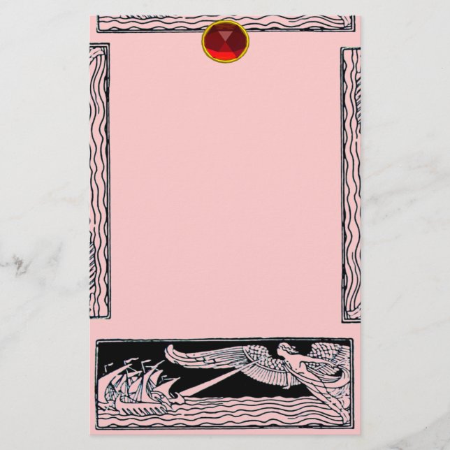 ANTIQUE REISE RUBY, rosa Briefpapier (Vorderseite)
