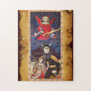 ANTIQUE RENAISSANCE TAROT 15 - DIE DEVIL PUZZLE