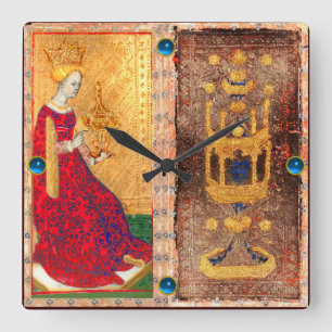 ANTIQUE RENAISSANCE TAROT/ACE UND KÜHLKÜCHE QUADRATISCHE WANDUHR