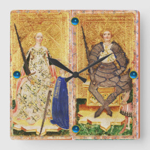 ANTIQUE RENAISSANCE TAROT/KÖNIG UND KÖNIGIN VON SC QUADRATISCHE WANDUHR