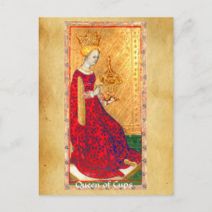 ANTIQUE RENAISSANCE-TAROTEN / KUPPENQUEEN POSTKARTE