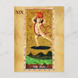 ANTIQUE RENAISSANCE TAROTKARTEN 19 / DIE SONNE POSTKARTE