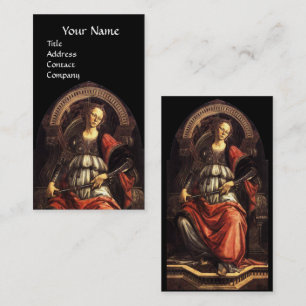 ANTIQUE RENAISSANCE TAROTS 11 FORTITUDE Black Visitenkarte