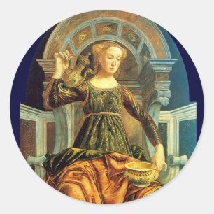 ANTIQUE RENAISSANCE TAROTS 14 TEMPERANCE-Perchment Runder Aufkleber