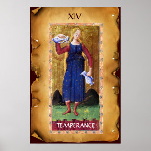ANTIQUE RENAISSANCE TAROTS 14/TEMPERANZ POSTER