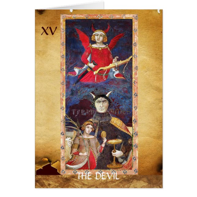 ANTIQUE RENAISSANCE TAROTS 15/ THE DEVIL (Vorne)
