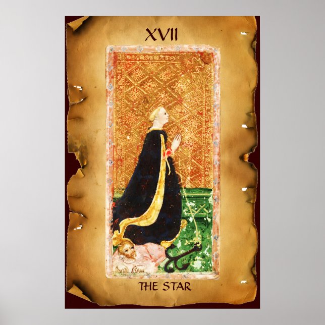 ANTIQUE RENAISSANCE TAROTS 17 / DER STAR (HOFFEN) POSTER (Vorne)