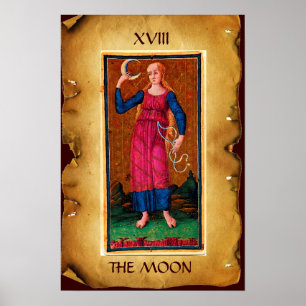 ANTIQUE RENAISSANCE TAROTS 18 / MOND POSTER