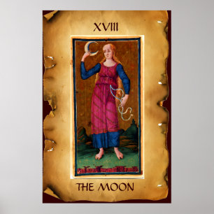 ANTIQUE RENAISSANCE TAROTS 18 / MOND POSTER