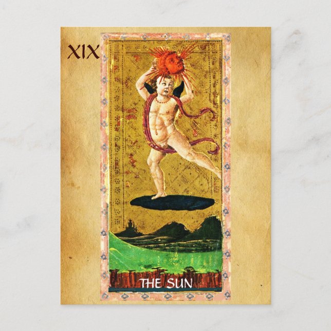 ANTIQUE RENAISSANCE TAROTS 19 / DIE SONNE POSTKARTE (Vorderseite)
