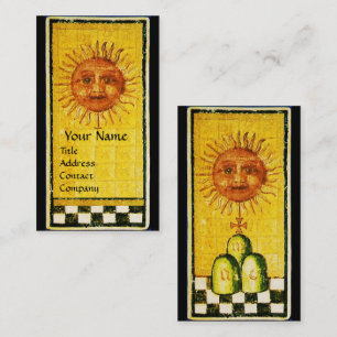 ANTIQUE RENAISSANCE TAROTS 19 /THE SUN Pearl Paper Visitenkarte