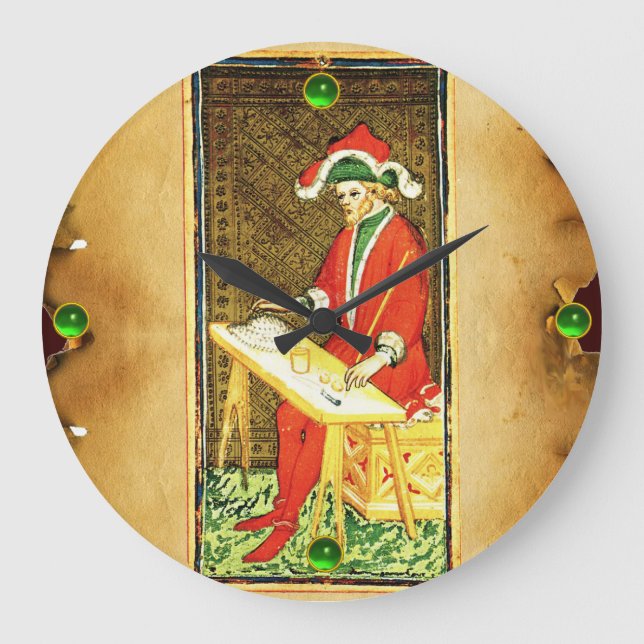 ANTIQUE RENAISSANCE TAROTS 1 /DER MAGIKER GROßE WANDUHR (Vorderseite)