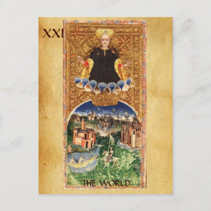 ANTIQUE RENAISSANCE TAROTS 21/ DIE WELT POSTKARTE