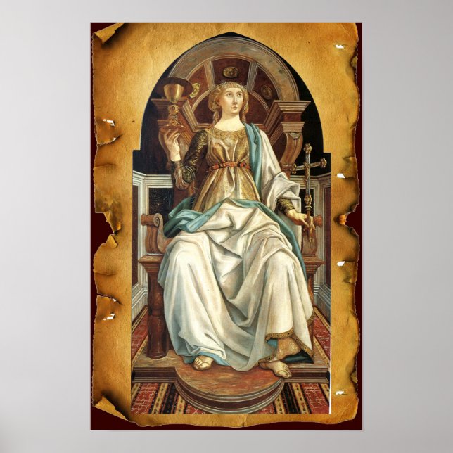 ANTIQUE RENAISSANCE TAROTS 5/ DAS POPE-Pergament Poster (Vorne)