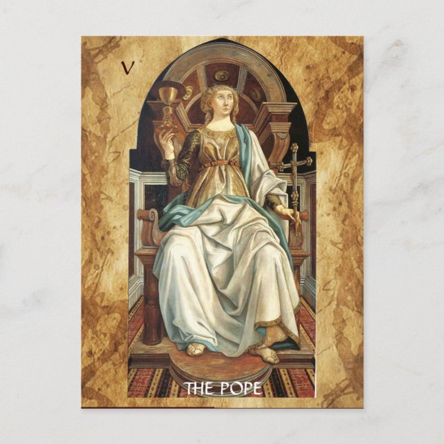 ANTIQUE RENAISSANCE TAROTS 5 / POPE POSTKARTE (Vorderseite)