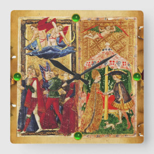 ANTIQUE RENAISSANCE TAROTS 6 / THE LOVERS QUADRATISCHE WANDUHR