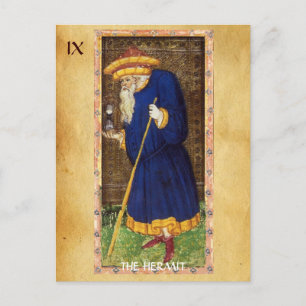ANTIQUE RENAISSANCE TAROTS 9 / DIE HERMIT POSTKARTE