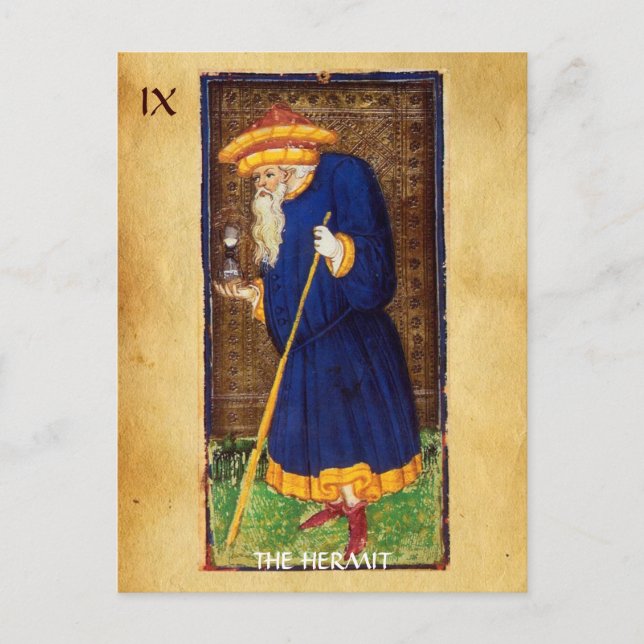 ANTIQUE RENAISSANCE TAROTS 9 / DIE HERMIT POSTKARTE (Vorderseite)