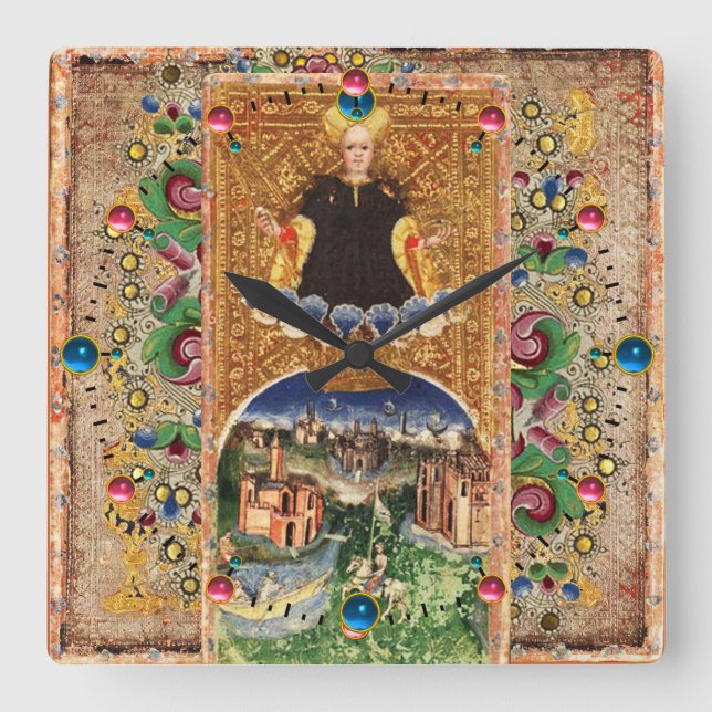 ANTIQUE RENAISSANCE TAROTS/ DIE WELT QUADRATISCHE WANDUHR (Vorderseite)