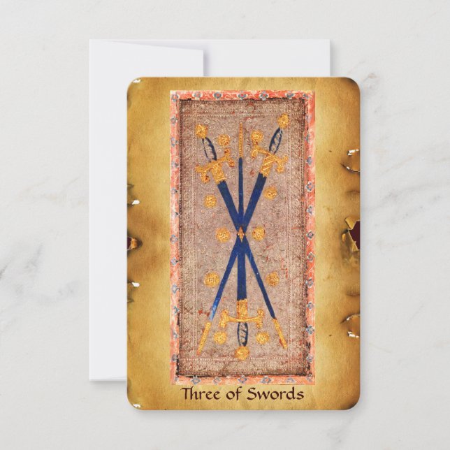 ANTIQUE RENAISSANCE TAROTS / Drei Schwerter (Vorderseite)