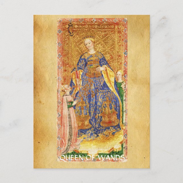 ANTIQUE RENAISSANCE TAROTS / KÖNIGIN VON WÄNDEN POSTKARTE (Vorderseite)