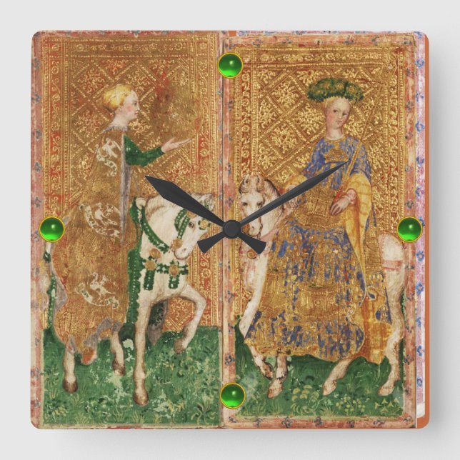 ANTIQUE RENAISSANCE TAROTS/LADY OF COINS AND WANDY QUADRATISCHE WANDUHR (Vorderseite)