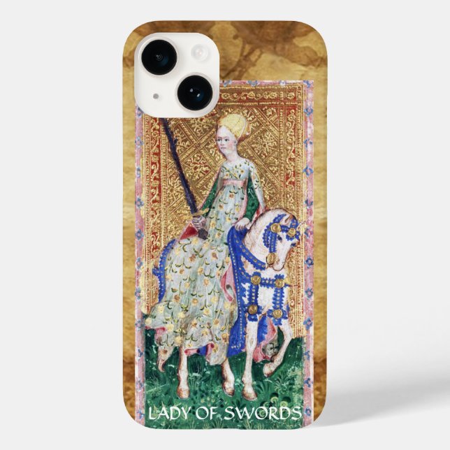 ANTIQUE RENAISSANCE TAROTS / LADY OF SCHWERTER Case-Mate iPhone HÜLLE (Rückseite)