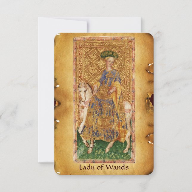 ANTIQUE RENAISSANCE TAROTS / LADY OF THE WANDS (Vorderseite)